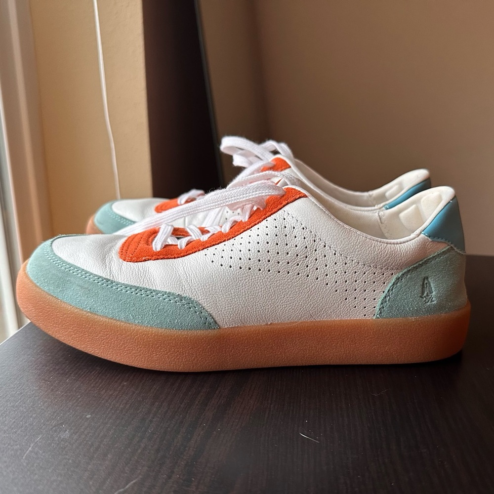 Hush Puppies White, Orange, and Teal Sneakers